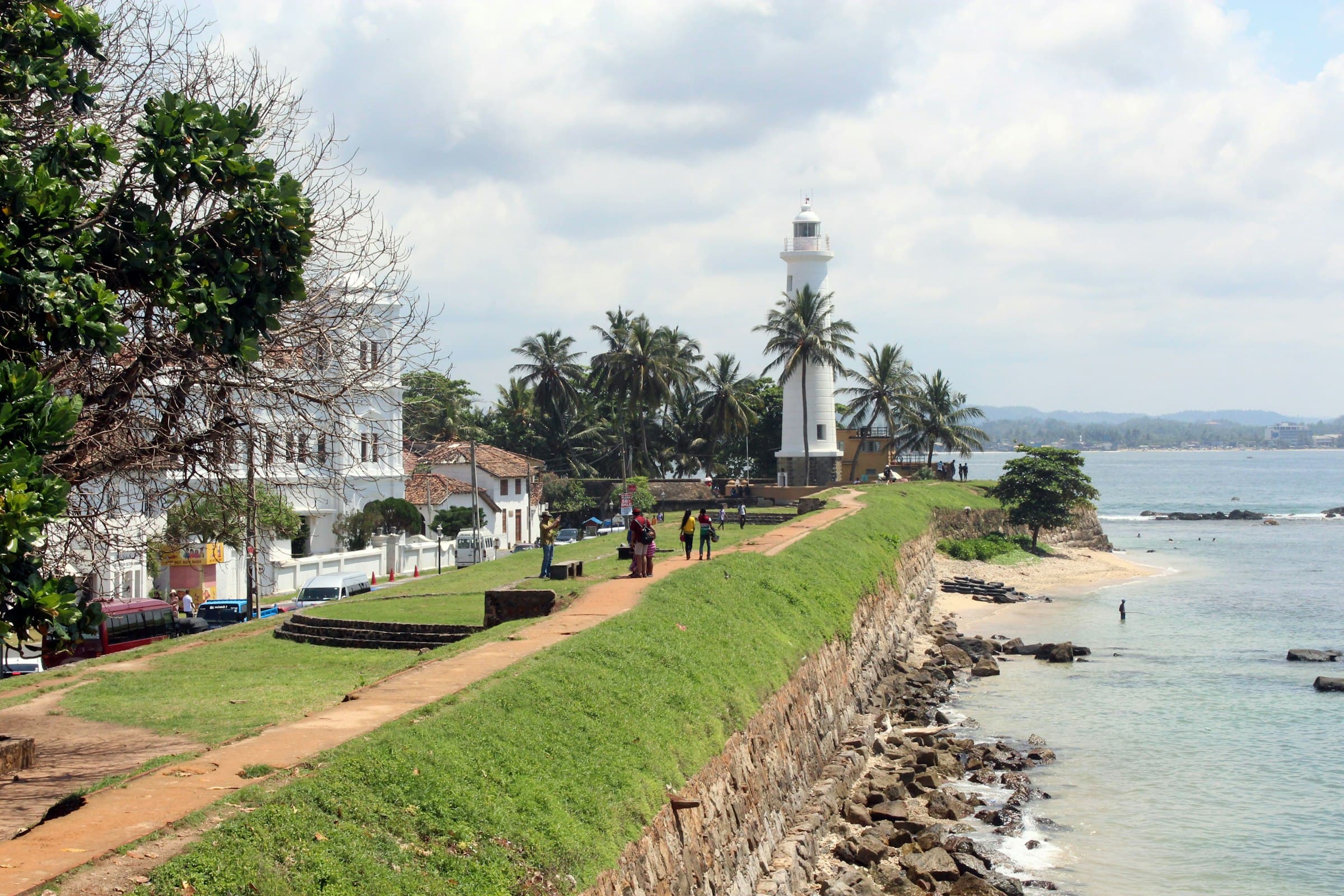 Galle Fort lighthouse and ramparts on the southern coast of Sri Lanka
